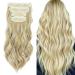 4PCS-11Clips Hair Extensions Clip in Curly Synthetic Clip in Hair Extension Fiber Hair Pieces 22 Inches Long Hair for Women Wavy Hair Pieces for Full Head-Curly #Ash Blonde mix Bleach Blonde 22 Inch Curly #Ash Blonde mix Bleach Blonde