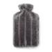 Brevian 2 Litre Large Hot Water Bottle with Soft Luxury Faux Fur Cover UK (Dark Grey Regular) Dark Grey Regular