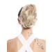 WIG ME UP - 1028-V-22 hairpiece braid ponytail short voluminous wavy blonde light blonde 20 cm ash blonde (22)
