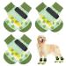 Kuoser dog socks 3 pairs of dog socks anti-slip dog socks paw protection dog shoes Pfot protection Suitable for use on hardwood floors in the interior green L L (6-pack)