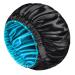 Mikimini satin hood for women and men turnable double-layer sleeping hood for hair braids with non-slip adjustable rubber band super soft (XL black/blue) XL (1 piece) black blue