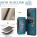 Shop Soonic Protective Leather Cover for Samsung Galaxy A34 5G - Magnetic Wallet with Card Compartment Zipper & Stand | Blue - Buy Online on GoSupps.com