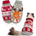 HYLYUN 2 piece Christmas cat dog sweater small dog sweater snowflakes reindeer motif knitwear winter coat warm keep cat christmas costume for cat small dogs xl