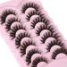 Kiromiro Faux Mink Lashes Fluffy 6D False Eyelashes 17mm Wispy Cat Eye Lashes that Look Like Extensions Strip Lashes Pack - Buy Online on GoSupps.com