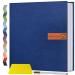Popotop Large Photo Album Self Adhesive 4x6 5x7 8x10 Scrapbook Album DIY 60 Pages Picture Book,Gifts for Mom,Family Baby and Wedding,with Metal Pen and Plastic Board 11.5"x10.6"60pages Dark blue