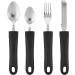 Adaptive Eating Utensils for Parkinson's, Arthritis, MS, Elderly | Easy Grip Silverware Set with Knife, Fork, 2 Spoons | Stainless Steel | Hand Tremors, Handicapped | By Celley (Black) - Buy Online on GoSupps.com