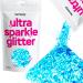 Hemway Premium Ultra Sparkle Glitter Multi Purpose Metallic Flake For Arts Crafts Nails Cosmetics Resin Festival Face Hair - Fluorescent Blue - Chunky (1/40 "0.025" 0.6mm) 100g / 3.5oz Fluorescent Blue Chunky - 100g