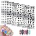 Mwoot 6Pcs Pretty Nail Art Stamping Plate Set Cat Feather Snowflakes Leaves Theme Manicure Print Tool