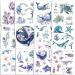 Konsait 120pcs Ocean Animals Temporary Tattoos for Kids  Fake Sea Animal Tropical Ocean Fish Shark Dolphin Waterproof Tattoo Stickers Baby Shower Girls/Boys Birthday Party Favor Decoration Supplies