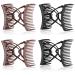 4 Pieces Stretchy Double Comb Hair Clip Adjustable Elastic Hair Comb No Crease Hair Pins Hair Accessories for Women Curly Thick Wavy Hair Ponytail (Black  Coffee)