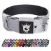 Tspro Tactical dog collar 3.8 cm wide military quality strong dog collar thick dog collar robust metal buckle dog collar silver-l (silver-l) L-neck size (adjustable 52cm-60cm) silver silver
