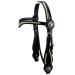 Thor Equine Headstall Miles Western Bridle with Rawhide and Concha V-Shaped Black Black Full