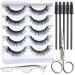 Mink Lashes False Teenitor False Eyelashes Natural Look Fake Lashes Wispy Mink Lashes Faux Fluffy Eyelashes Mink Eyelashes Pack with Brush Applicator