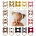 Boutique Baby Girl Hair Ties with Bows  28 Pcs Mini Hair Bow Elastics Ponytail Holders Pigtails Rubber Bands Toddlers Hair Accessories by Cherssy A-Khaki