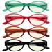 CessBlu 4 Pairs Oval Blue Light Blocking Computer Eyeglasses for Women Reading Glasses 4pc-mix 2.5 x