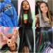 Feather Hair Extension Sparkle Synthetic Hair Extension Glitter Colorful Silk Party Hair Extensions crochet hair extension set (Color : T1B/33 Size : 22inches) 22inches T1B/33 - Buy Online on GoSupps.com