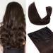 Tess clip in Extensions Real Hair Dark Brown #2 Remy Hair Extensions Cheap hair extension 18 clips 8 PCs long 12 "(30cm) -55g