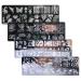 NICENEEDED 4 PCS Rose Nail Art Stamping Plates Nail Stamper Stencils Reusable Fashion Print Manicure Templates Image Plate for Women and Girls Diy Printing Tools