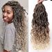 6 Packs Goddess Faux Locs Crochet Hair Beach Locs Crochet Braids Afro Dreadlocks Ombre Synthetic Braids New Hairstyle (4/27/613, 18") 4/27/613 18 Inch (Pack of 6)