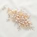 SWEETV Handmade Wedding Hair Comb | Pearl Flower Bridal Hair Clip | Elegant Women's Hair Accessories in Gold - Buy Online on GoSupps.com