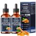 11in1 Turmeric Supplement with Ginger Garlic Ceylon Cinnamon Berberine Ginseng Apple Cider Vinegar 2 Pack (60ml Total) - 60 Days