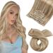 Moresoo clip in Extensions real hair blond remy hair extension real hair clip double brick 55 cm extensions real hair clip gold blonde with blond #16/22 7 bricks 120g 55 cm #p16/22