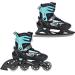 Raven adjustable 2in1 inlineskates ice skates profession-ABEC7-SAS-Shock absorbing system-triple foam-triple venture system Black/MINT 38-42 (25cm-27.5cm)