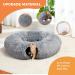 PAWZ Road Fluffy Cat Tunnel Multiple Forms Cat Tunnel Bed Washable Dia-35 Inches Cat Donut Tunnel with Cozy Cat Bed Mat and Hanging Furr Balls for Indoor Cats Cat Tube Tunnel for Winter Warm Grey Smoky Grey Long Plush-Donut Tunnel - Buy Online on GoSupps.com