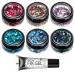 Mystic Chunky Glitter by Moon Glitter 100% Cosmetic Glitter for Face Body Nails Hair and Lips - 0.10oz - Set of 6