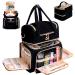 ahzske Nail Polish Organizer Holds 70 Bottles and a Nail Lamp Nail Bag with 2 Removable Bags and Tools Storage Pockets for Nail Tech Travel Nail Polish Case (Patent Pending) Black