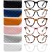 6 Pack Oprah Style Reading Glasses for Women Blue Light Blocking Square Readers with Spring Hinge 6 Pack-mix 1.25 x