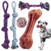 GaiusiKaisa XL Dog Chew Rope Toys for Aggressive Chewers 5 Pcs Indestructible Dog Toys for Large and Medium Dogs Cotton Dog Rope Toys Tough Dog Bones for Aggressive Chewers Large Breed XL-5pcs