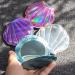 Framendino 4 Pack Portable Glitter Shell Makeup Mirrors - Double-Sided Compact Travel Mirrors for Women and Girls - Buy Online on GoSupps.com