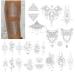 Roarhowl Metallic sparkle temporary tattoos  gold  silver  suitable for all skin tones (silvery 4)