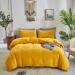 Houseri Mustard Yellow Velvet Duvet Cover Queen Mustard Fluffy Bedding Duvet Cover Full Yellow Flannel Fuzzy Bedding Sets Quilt Queen Comforter Cover for Fall Winter Warm Bed Duvet Cover Set Full Size Full/Queen(90''*90''-duvet cover) Mustard Yellow Velve