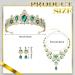 Baroque Bridal Jewelry Set: Tiara, Earrings & Necklace Wedding Rhinestone Crystal Crown Headband for Bride Women Girls (Green) - Buy Online on GoSupps.com