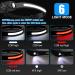 Hyted LED Rechargeable Headlamp - 2 Pack 230 Wide Angle Waterproof with Red Warning Light 6 Light Modes - Ideal for Jogging Fishing and Running - Buy Online on GoSupps.com