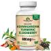 Ashwagandha Supplements with Turmeric Curcumin, Elderberry, Vitamin C & Black Seed - Supports Relaxation, Mood & Immune Health - 800mg - 90 Vegan Capsules, Non-GMO & Gluten-Free