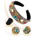 Baroque Crystal Rhinestone Padded Headband | Velvet Bejewelled Hairband for Women and Girls - Buy Online on GoSupps.com