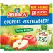  ANDROS ANDROS Recyclable Fruit Compote Pouch Apple Ideal for Children's/Babies' Snacks - Pack of 80 - Buy Online on GoSupps.com