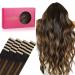 If -of -hearted tape extensions real hair 20pcs 50g 35cm 14 inch balayage natural black to chestnut brown remy invisible tape extensions silky straight real hair extensions skin weft tape in 35cm #1b/6/1b balayage natural black to chest groove brown