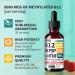 (2-Pack) Methylated B Complex Liquid Drops with Active L-Methylfolate - B12 Sublingual Drops, Vitamin B Complex - Vegan B 12 Vitamin 5000mcg, Non-GMO, Raspberry Flavor, No Sugar, 2 Fl oz, 80 Servings - Buy Online on GoSupps.com