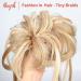 Super Long Tousled Messy Bun Hair Piece - Blonde Mixed Hair Scrunchie for Women and Girls - Buy Online on GoSupps.com