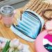 MUOOUM Tie Dye Wave Ship Pattern Sanitary Napkin Storage Bag - Portable Period Pouch for Women, Girls, Menstrual Cup Holder - Multi-colored - Buy Online on GoSupps.com