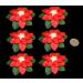 6 x edible 3D Small Christmas Poinsettia Red Flowers 20 colours toppers decorations cake (Red)
