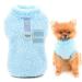 Smalllee_lucky_Store Pets-Sherpa-Fleece sweater vest turtleneck sweater with D-ring soft sweatshirt for small dogs cats puppies yorkie chihuahua warm autumn winter clothing blue S S blue
