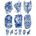 PADOUN Animal Temporary Tattoos - 12 Sheets of Semi-Permanent Waterproof Stickers Featuring Wolf  Tiger  Lion  and Dragon Designs  Long-Lasting for Men  Women  and Kids