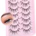 Manga Lashes Korean Natural Anime Eyelashes Wispy 3D Curl 15MM Clear Band - 10 Pairs by Mavphnee - Natural Wispy - Buy Online on GoSupps.com