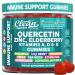 Clean Quercetin Elderberry Immune Support Gummies | Zinc Vitamin K2 D3 A Bromelain Goji Berry Turmeric Sea Moss Echinacea Astragalus Selenium Olive Leaf Immunity Supplement Gummy Vitamins