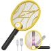 Sahara Sailor Electric Fly Swatter, 2 IN 1 Rechargeable Bug Zapper with UV Light to Attract Fly Insects, High-Voltage Fly Zapper with 3-Layer Safety Mesh, Foldable Mosquito Zapper for Outdoor & Indoor